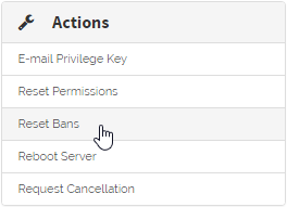 Reset Bans